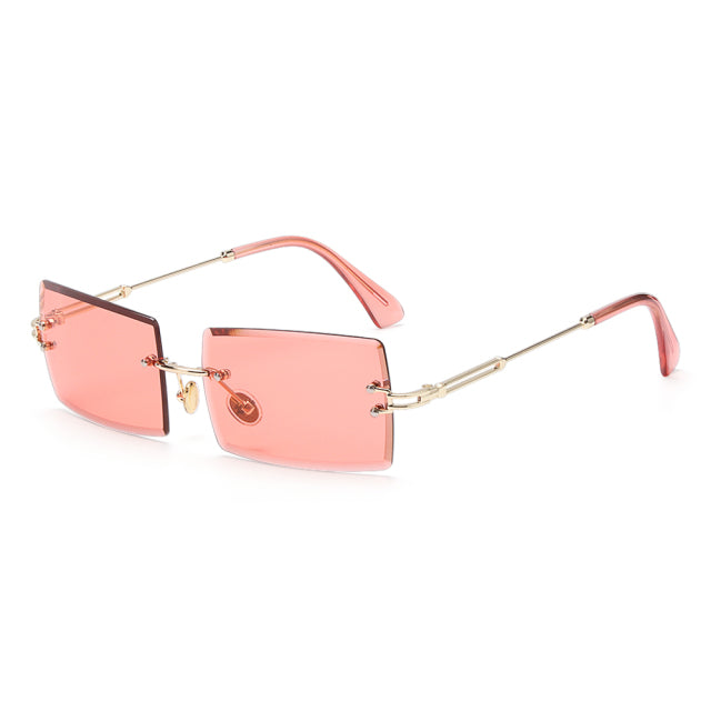 Women Rimless Rectangle Sunglasses