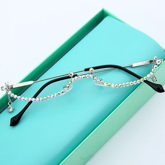 Women Diamond Frame Glasses