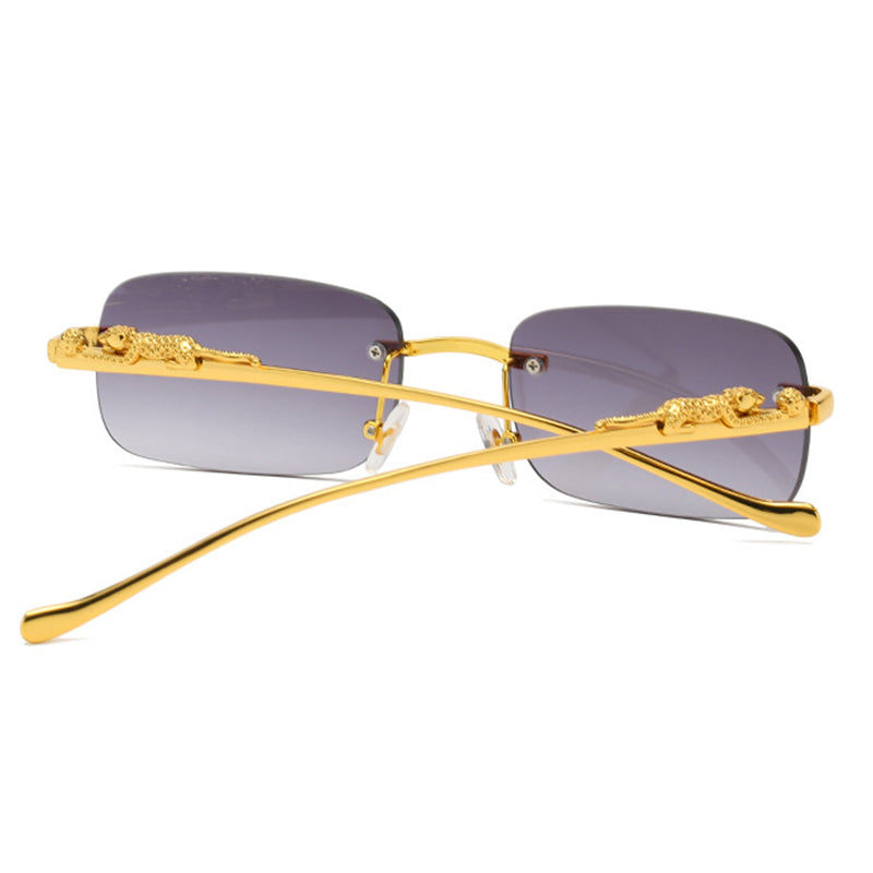 14K Gold Rimless Square Sunglasses
